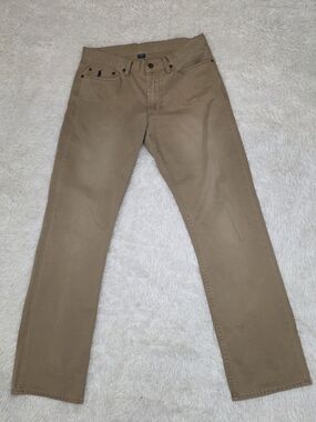 Polo Ralph Lauren Authentic Dungarees Tan Chino Pants‎ Mens 32x32 Straight Fit